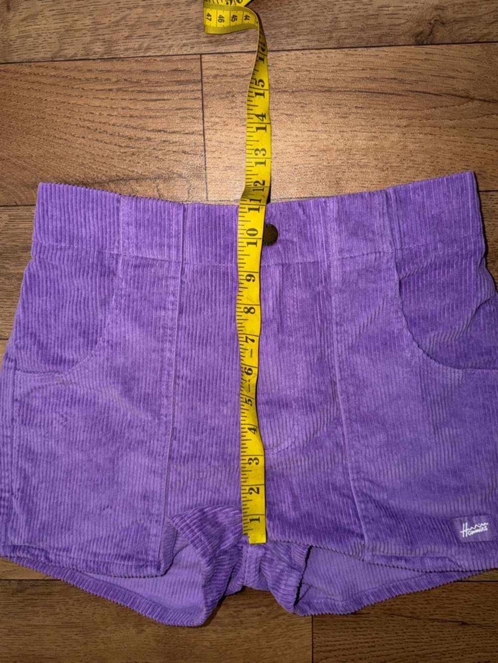 Hammies Size 28 Purple Corduroy Shorts Retro Roller Rink Unisex Bottoms Trendy - Picture 12 of 12